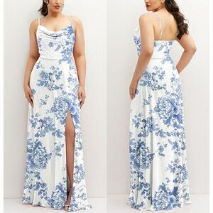 Dessy Group Cottage Rose Dusk Blue Cow Neck Dress